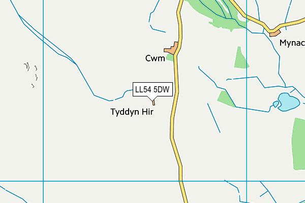 LL54 5DW map - OS VectorMap District (Ordnance Survey)