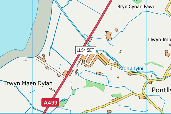 LL54 5ET map - OS VectorMap District (Ordnance Survey)