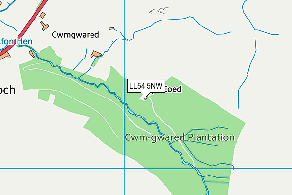 LL54 5NW map - OS VectorMap District (Ordnance Survey)