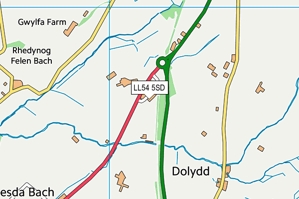 LL54 5SD map - OS VectorMap District (Ordnance Survey)