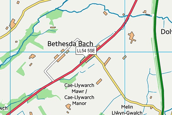 LL54 5SE map - OS VectorMap District (Ordnance Survey)