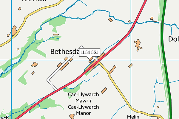 LL54 5SJ map - OS VectorMap District (Ordnance Survey)