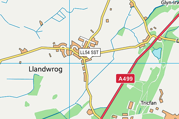 LL54 5ST map - OS VectorMap District (Ordnance Survey)