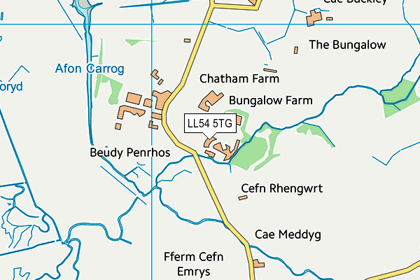 LL54 5TG map - OS VectorMap District (Ordnance Survey)