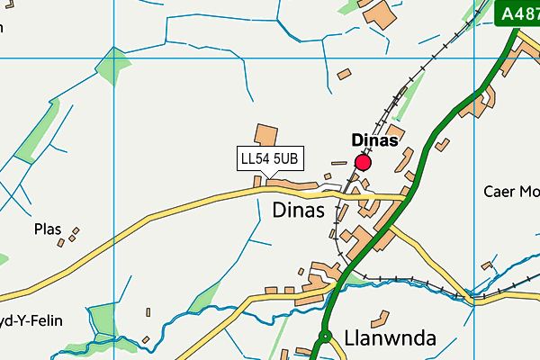 LL54 5UB map - OS VectorMap District (Ordnance Survey)