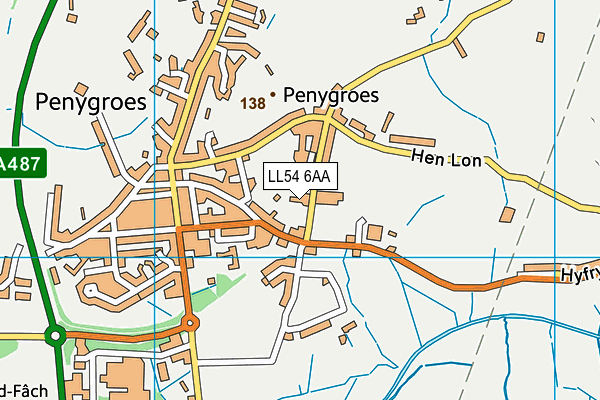 LL54 6AA map - OS VectorMap District (Ordnance Survey)