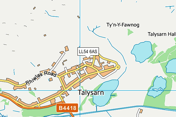 LL54 6AS map - OS VectorMap District (Ordnance Survey)