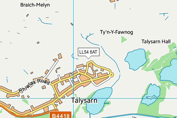 LL54 6AT map - OS VectorMap District (Ordnance Survey)