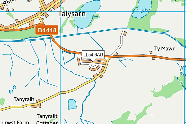 LL54 6AU map - OS VectorMap District (Ordnance Survey)