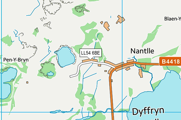 LL54 6BE map - OS VectorMap District (Ordnance Survey)