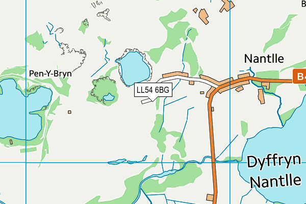 LL54 6BG map - OS VectorMap District (Ordnance Survey)