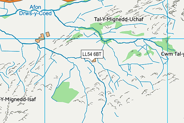 Ysgol Baladeulyn map (LL54 6BT) - OS VectorMap District (Ordnance Survey)