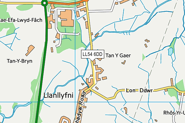 LL54 6DD map - OS VectorMap District (Ordnance Survey)