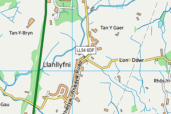 LL54 6DF map - OS VectorMap District (Ordnance Survey)