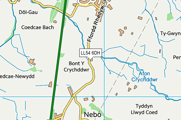 LL54 6DH map - OS VectorMap District (Ordnance Survey)