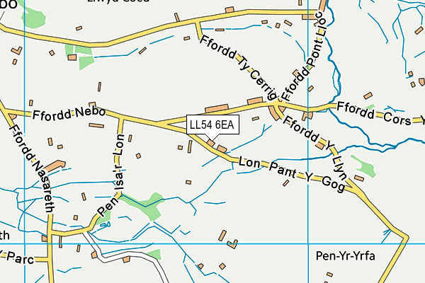 LL54 6EA map - OS VectorMap District (Ordnance Survey)