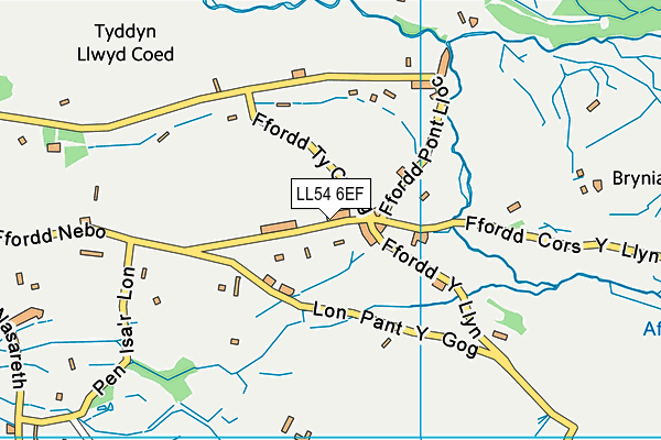 LL54 6EF map - OS VectorMap District (Ordnance Survey)