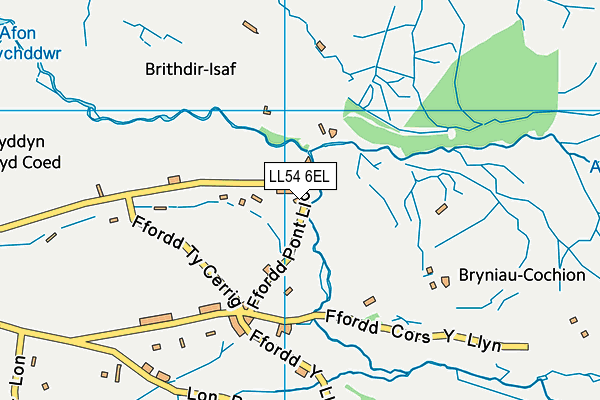 LL54 6EL map - OS VectorMap District (Ordnance Survey)