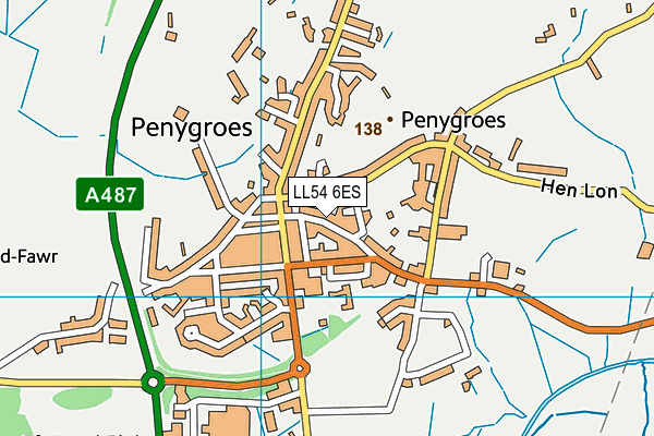 LL54 6ES map - OS VectorMap District (Ordnance Survey)