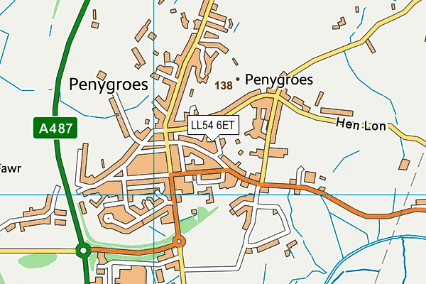 LL54 6ET map - OS VectorMap District (Ordnance Survey)