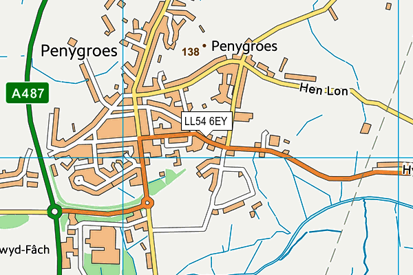 LL54 6EY map - OS VectorMap District (Ordnance Survey)