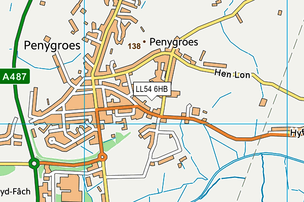 LL54 6HB map - OS VectorMap District (Ordnance Survey)