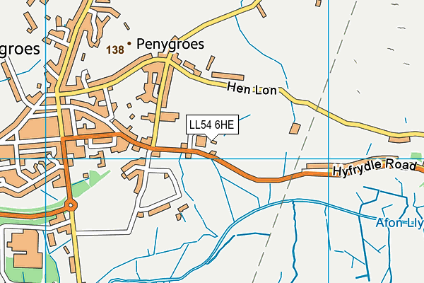 LL54 6HE map - OS VectorMap District (Ordnance Survey)