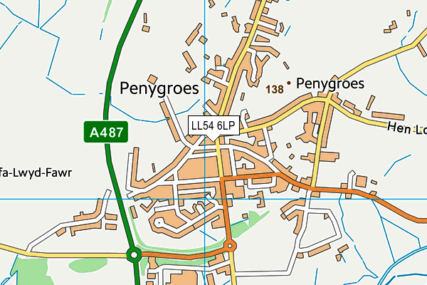 LL54 6LP map - OS VectorMap District (Ordnance Survey)