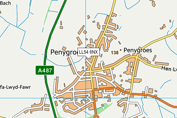 LL54 6NX map - OS VectorMap District (Ordnance Survey)