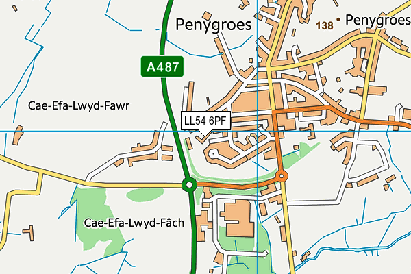 LL54 6PF map - OS VectorMap District (Ordnance Survey)