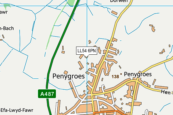 LL54 6PN map - OS VectorMap District (Ordnance Survey)