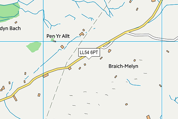 LL54 6PT map - OS VectorMap District (Ordnance Survey)