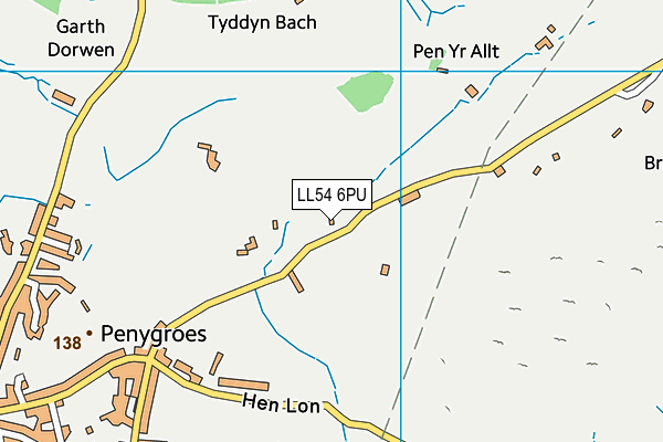LL54 6PU map - OS VectorMap District (Ordnance Survey)