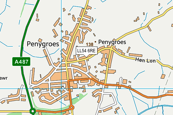 Ysgol Bro Lleu map (LL54 6RE) - OS VectorMap District (Ordnance Survey)