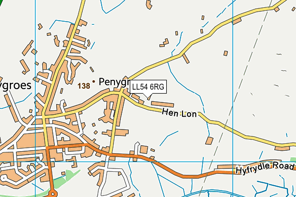 LL54 6RG map - OS VectorMap District (Ordnance Survey)