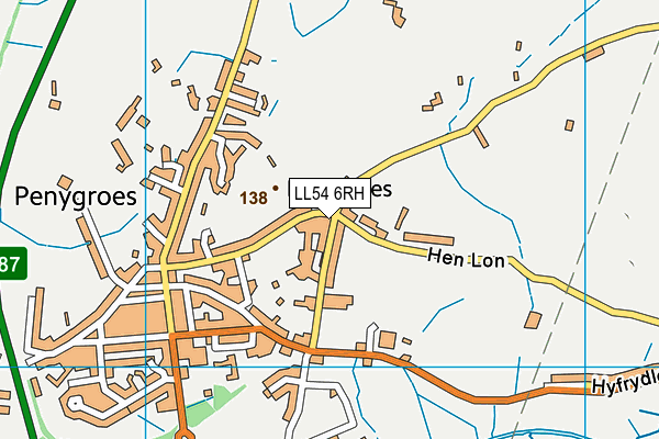 LL54 6RH map - OS VectorMap District (Ordnance Survey)