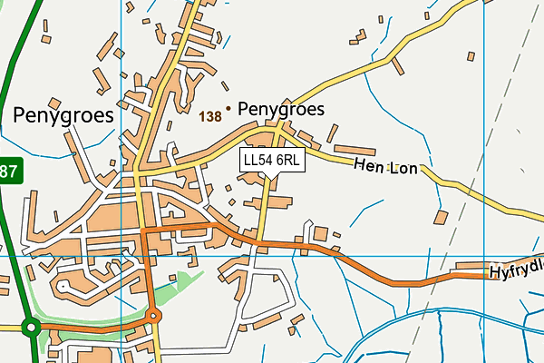 LL54 6RL map - OS VectorMap District (Ordnance Survey)