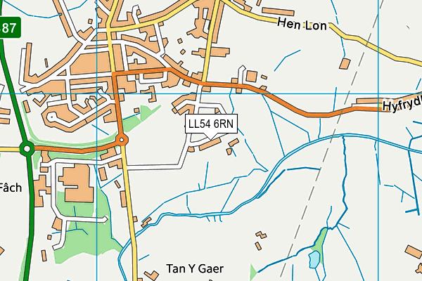 LL54 6RN map - OS VectorMap District (Ordnance Survey)