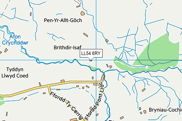 LL54 6RY map - OS VectorMap District (Ordnance Survey)