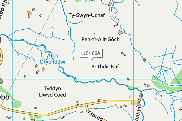 LL54 6SA map - OS VectorMap District (Ordnance Survey)