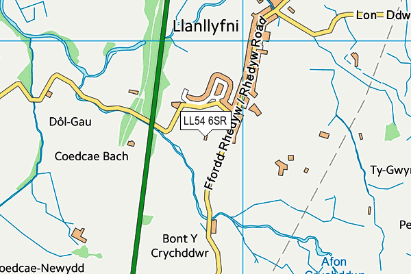 LL54 6SR map - OS VectorMap District (Ordnance Survey)