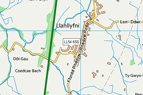 LL54 6SS map - OS VectorMap District (Ordnance Survey)