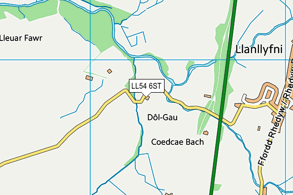 LL54 6ST map - OS VectorMap District (Ordnance Survey)