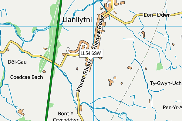 LL54 6SW map - OS VectorMap District (Ordnance Survey)