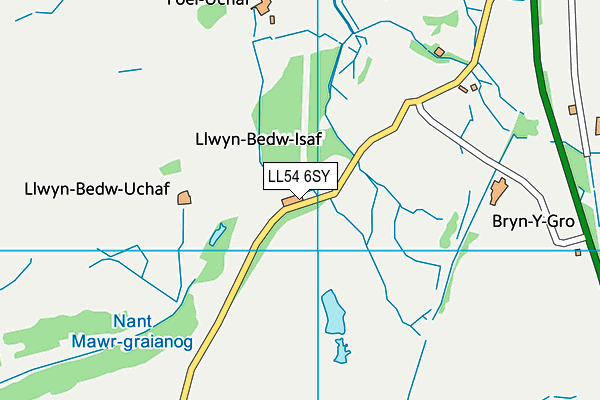 LL54 6SY map - OS VectorMap District (Ordnance Survey)