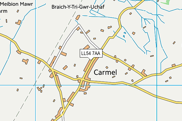 LL54 7AA map - OS VectorMap District (Ordnance Survey)