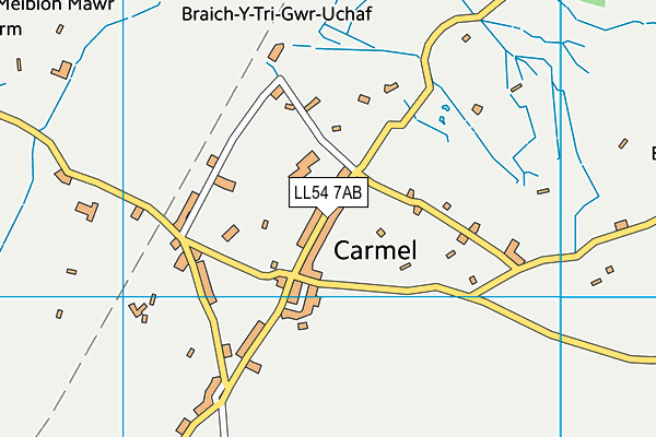 LL54 7AB map - OS VectorMap District (Ordnance Survey)