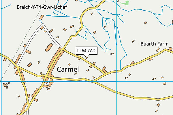 LL54 7AD map - OS VectorMap District (Ordnance Survey)