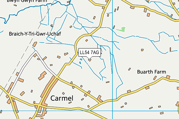 LL54 7AG map - OS VectorMap District (Ordnance Survey)