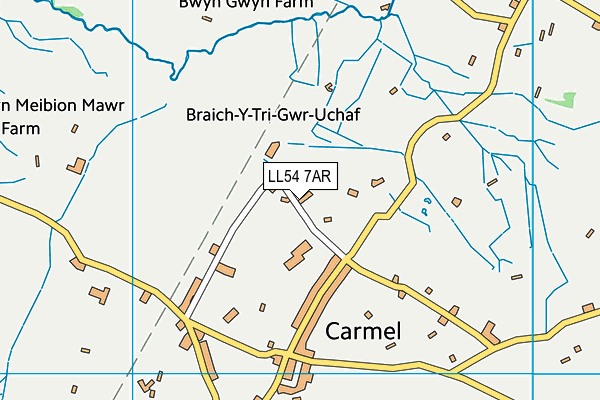 LL54 7AR map - OS VectorMap District (Ordnance Survey)